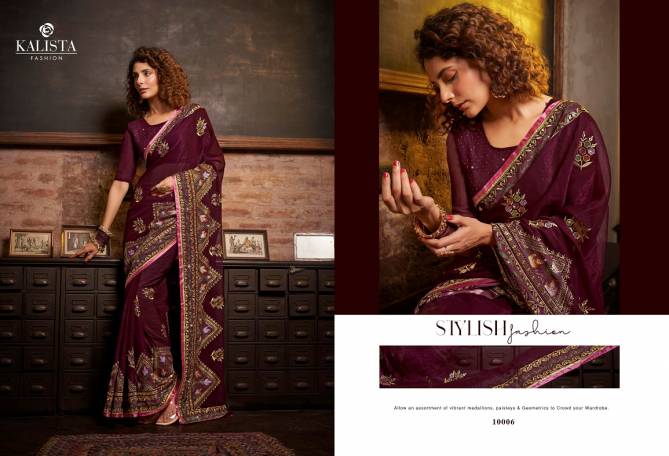 Kalista Antara Vichitra Silk Party Wear Sarees Catalog